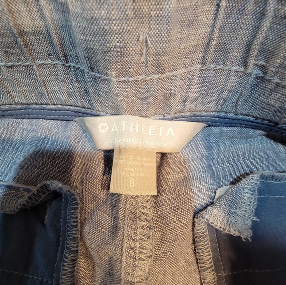 Athleta Cabo Linen Jogger Chambray Blue Size 8 - Picture 6 of 10